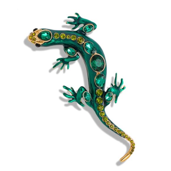 Large Lizard Crystal Brooch / Necklace Pendant - Picture 4 of 10